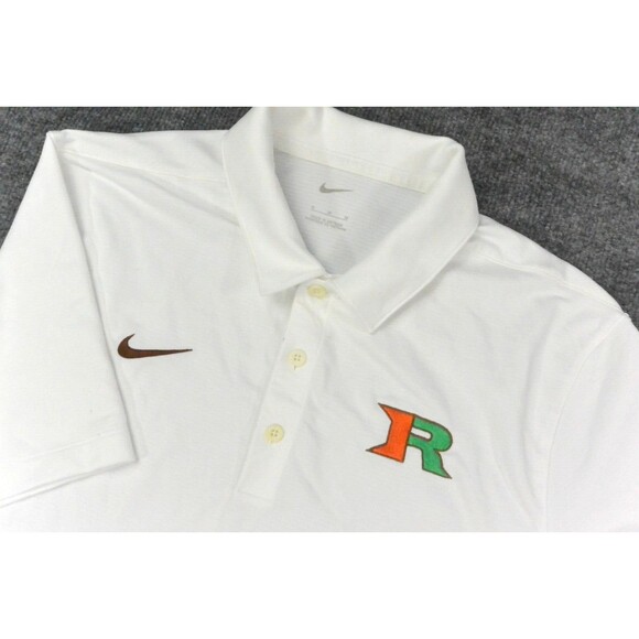 Rutland High School Nike Mens‎ Med White Polo Shirt Dri-FIT Embroidered Logo - Picture 1 of 8